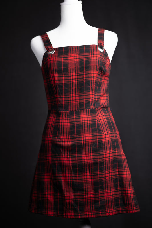 Plaid Overall Dress (SM)